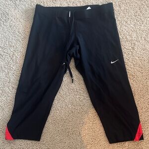 Nike Black and Red Capris